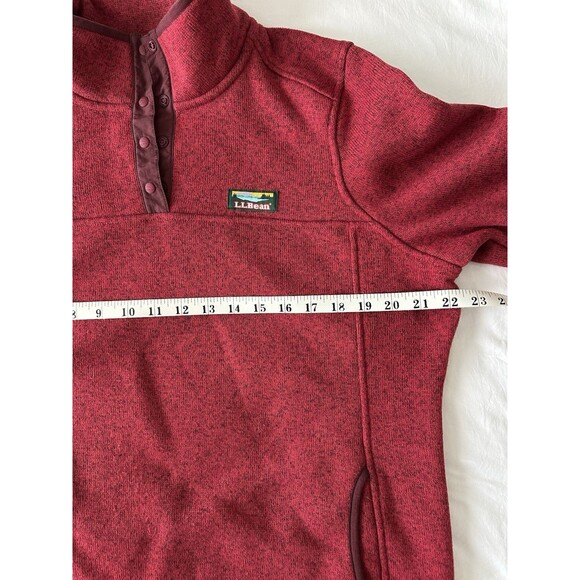 L.L. Bean Red Snap Pullover Sweatshirt Women’s Large - Picture 5 of 6